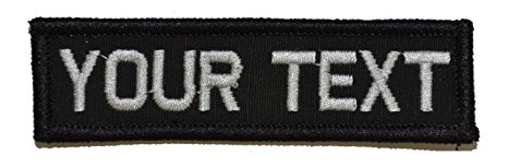 Customizable Text 1x3 Patch w/Velcro - Military/Morale - Black
