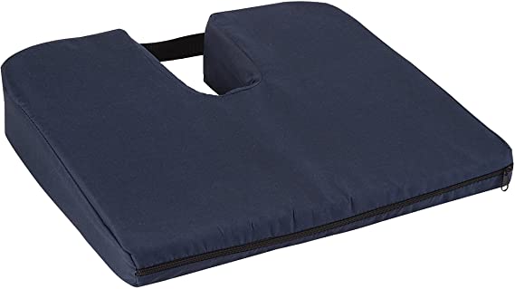DMI Sloping Seat Cushion for Coccyx Support and Better Posture with Cover, Navy