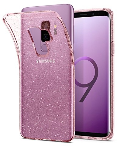 Spigen Liquid Crystal Galaxy S9 Plus Case with Light but Durable Flexible Clear TPU Protection for Samsung Galaxy S9 Plus (2018) - Glitter Rose Quartz