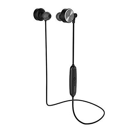 AUKEY Bluetooth 4.1 Magnetic Earphone Stereo Wireless in Ear Sports Headphone with Microphone for iPhone 6 /6s /Plus, iPhone SE / 5s, iPad, LG, Samsung Galaxy S7 Edage S6 Edage and Other Android Cell Phones (EP-B21, Grey)