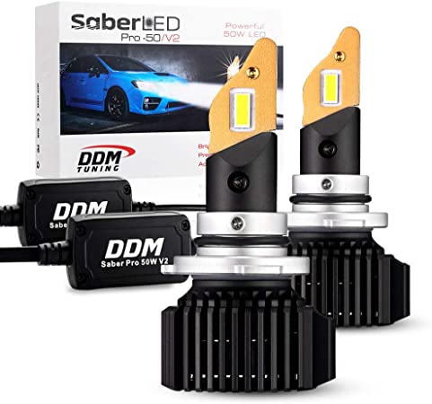 DDM Tuning Saber 50W Pro V2 LED Kit, 11000LM, 6000K, Pair,--FBA (9005 / 9006 / 9012 / H10)