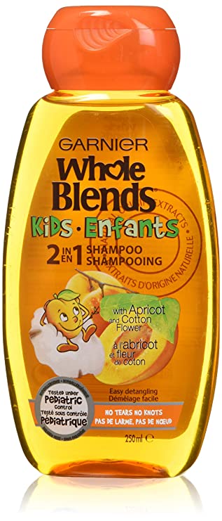 Garnier Whole Blends Kids 2-in1 Shampoo, Apricot and Cotton Flower 250 mL