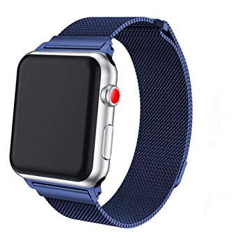 litaway for Apple Watch Band, Stainless Steel Milanese Loop with Magnetic Closure Replacement Band Compatible with iwatch Series 4/3/2/1 (Blue, 38mm/40mm)