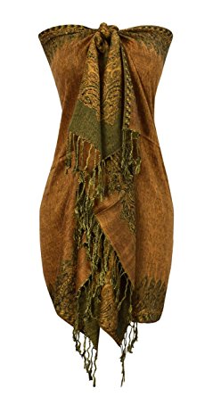 Peach Couture Women's Ravishing Reversible Jacquard Paisley Shawl Wrap Pashmina