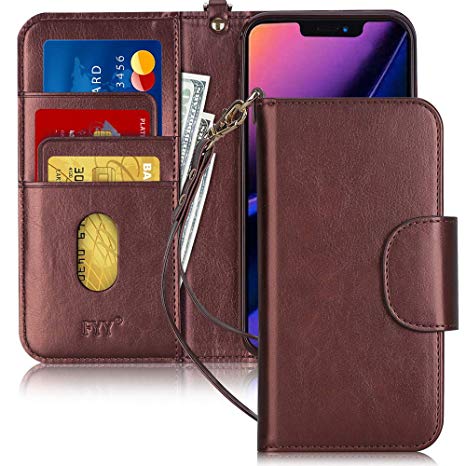 FYY Case for iPhone 11 Pro Max 6.5", [Kickstand Feature] Luxury PU Leather Wallet Case Flip Folio Cover with [Card Slots] and [Note Pockets] for Apple iPhone 11 Pro Max 6.5 inch Brown