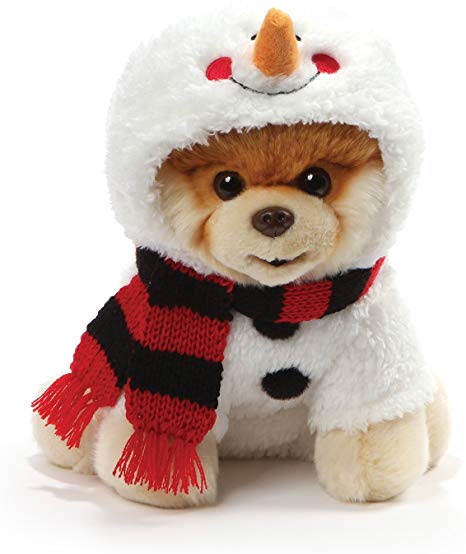 GUND World’s Cutest Dog Boo Holiday Snowman Costume Stuffed Animal Plush, 9”