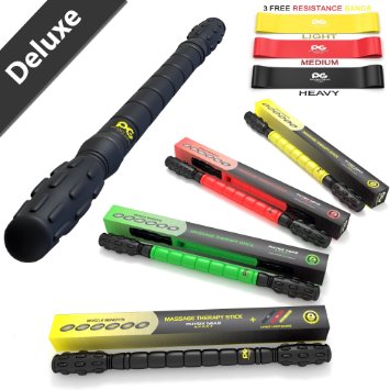 Muscle Roller Stick - Runners Leg Cramps Deep Tissue Massage Physical Therapy - Hip Thigh Legs Lactic Acid - Easy as Foam Rollers - Myofascial Release Calf Pain and Trigger Point Relief Massager No Flex