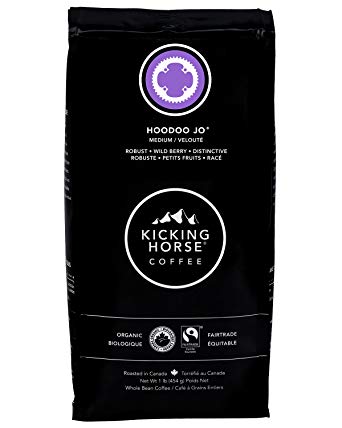 Kicking Horse Coffee, Hoodoo Jo, Medium Roast, Whole Bean, 1 lb - Certified Organic, Fairtrade, Kosher Coffee