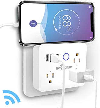 Smart Plug, Wifi Surge Protector, Voice Control with Alexa & Google Home, 3 AC Outlets 3 USB Wall Charger Travel Power Strip, App Control Appliances, Timing Schedule, No Hub Required