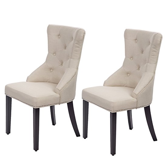 Dining Chairs Fabric Dining Chairs Dining Room Chair With Solid Wood Legs Set of 2