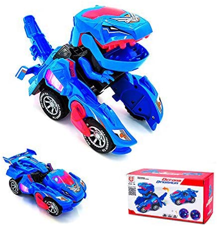 CYKT Deformed Dinosaur Toy Car with LED Light and Music, Best Gifts for Boys and Girls Toddlers.
