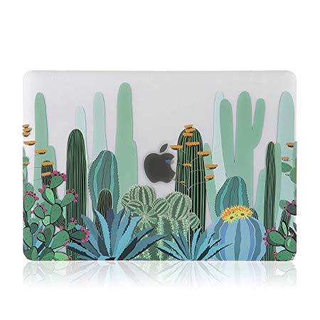 iDonzon MacBook Pro 15 Case 2018 2017 2016 Release A1990/A1707, 3D Effect Matte See Through Hard Case Cover Only Compatible Newest Pro 15 inch with Touch Bar and Touch ID - Cactus Pattern