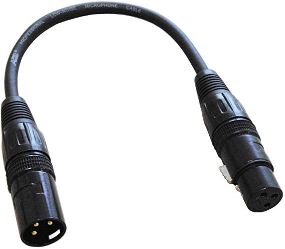 Audio 2000s E02101 XLR Male to Female 1 Feet Microphone Cable