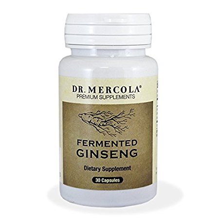 Dr Mercola Fermented Ginseng - 30 Capsules - Made From 100% Korean Ginseng Root Extract - Premium Dietary Supplement