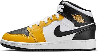 Jordan Big Kid's 1 Mid Yellow Ochre/Black-White (DQ8423 701)