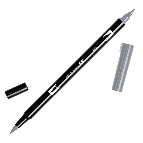 Tombow Dual Brush Pen Art Marker, N65 - Cool Gray 5, 1-Pack