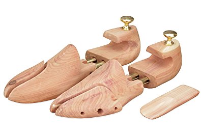 Langer & Messmer Red Cedar Shoe Trees (for men and ladies), Red Cedar Shoehorn including, Double Sizes UK 2-14, The Original
