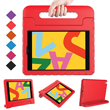 BMOUO Kids Case for iPad 10.2 2019, iPad 10.2 Case, iPad 7th Generation Case, Shock Proof Light Weight Convertible Handle Stand Kids Case for Apple iPad 10.2 inch 2019, Red