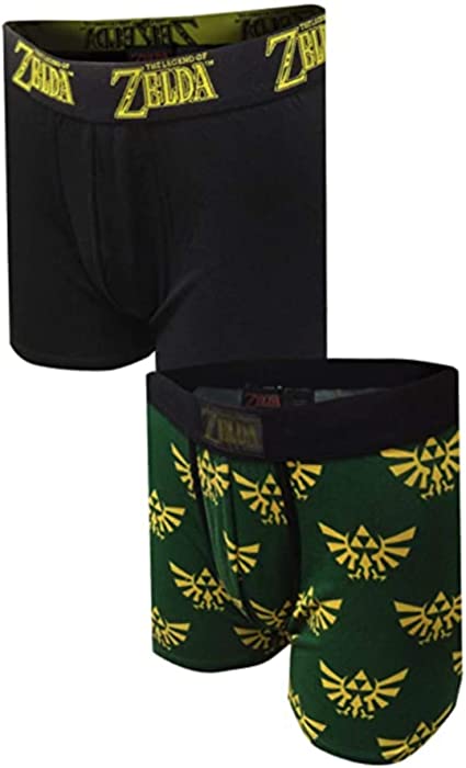 MJC International Group, LLC Mens Zelda Hyrule Triforce Print Green Boxer Briefs