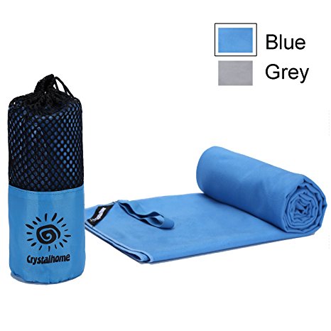 Crystalhome Fast Dry Towel Absorbent Ultra, Compact Microfiber Sports Travel Bath Towels Quick Dry, Fast Drying Towel Xl 32x50 Inches & Super Large Lightweight for Camping, Yoga, Beach, Spa Etc.