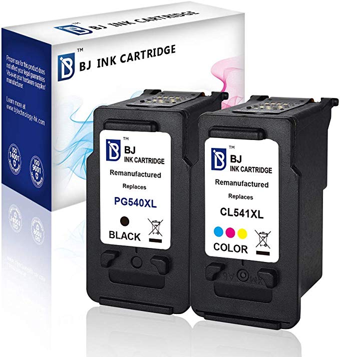 BJ Remanufactured Ink Cartridges Replacement for Canon PG-540XL CL-541XL (Black Tri-Colour) for Canon Pixma MX375 MX395 MX435 MX455 MX475 MX515 MX525 MX535 MG2150 MG3150 MG3250 MG3550 MG3650