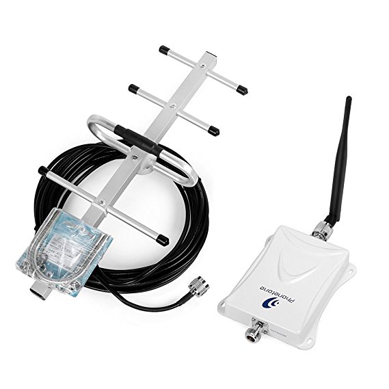 Phonetone Band 12 Band 17 700MHz AT&T 4G LTE 70dBi Mobile Phone Amplifier Cellphone Repeater Booster with Omni-directional Whip Antenna and Directional Yagi Antenna