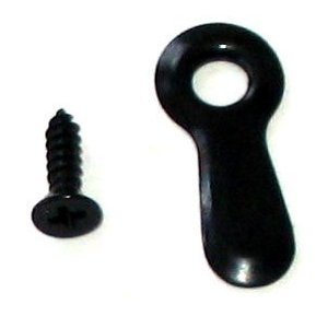 100 Black Plated Ridged Picture Frame Turn Button 1" with Black Screws