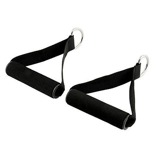KKTech A Pair Of Pull Handles Resistance Bands Foam Handle Replacement Fitness Equipment For Pilates, Yoga, Strength Training（a Pair ,Black)