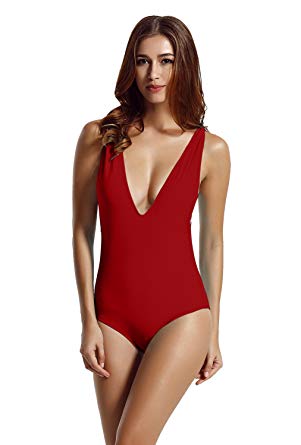 zeraca Women's High Cut One Piece Swimsuits Bathing Suits (FBA)