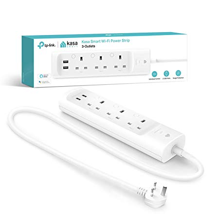 Kasa Smart WiFi Power Strip by TP-Link, 3 outlets with 2 USB ports, Works with Alexa (Echo and Echo Dot) and Google Home, Wireless Smart Socket Remote Control Timer Plug, No Hub Required(KP303)