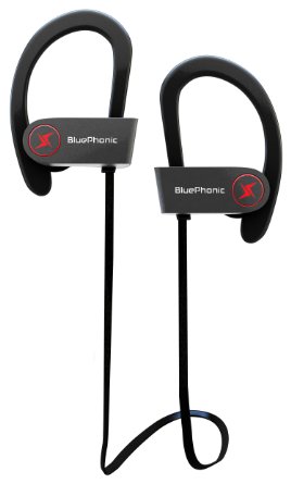 Wireless Sport Bluetooth Headphones - Hd Stereo Beats Sound Quality - Sweat Proof Stable in Ear Headsets - Ergonomic Earphones - Workout Earbuds - Smartphones and Tablets - W Travel Case -By Bluephonic