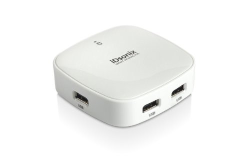 iDsonix Bus Powered Ultra Mini 4 Port USB 3.0 Hub VL812 Chipset with Latest Firmware offer Maximum Compatibility for Any Windows,Mac and Linux Desktop or Laptop -White