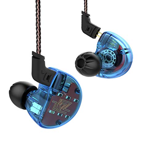 IEM Earbuds, KZ ZS10 HiFi In-Ear Headphones with Five Drivers without Microphone (Blue)