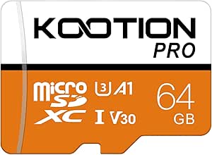 KOOTION Micro SD 64GB Scheda MicroSDXC Scheda Memoria 64G U3 Memory Card 64 Giga UHS-I A1 4K Memory Card Alta Velocità di Lettura Fino a 100 MB/s, Micro SD Card per Telefono,Videocamera,Gopro,Tablet