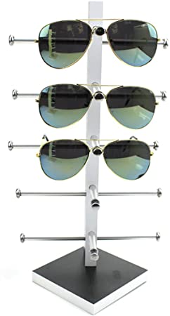 World Pride Display Rack, Petforu Wooden Sunglasses Holder Eyeglass Collections Display Stand (Black   White)
