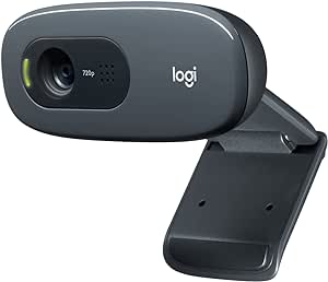 Logitech C270 Webcam, HD 720p, 60° Sichtfeld, Fester Fokus, Belichtungskorrektur, USB-Anschluss, Rauschunterdrückung, Universalhalterung, Für Skype, FaceTime, Hangouts, etc. - Schwarz