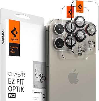 Spigen Camera Lens Screen Protector [GlasTR EZ Fit Optik Pro] Designed for iPhone 15 Pro Max/iPhone 15 Pro/iPhone 14 Pro Max/iPhone 14 Pro [Case Friendly] - L-Series [2 Pack]