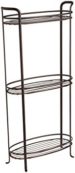 InterDesign Axis Free Standing Bathroom Storage Shelves for Towels, Soap, Candles, Tissues, Lotion, Accessories - 3 Tiers, XL, Bronze