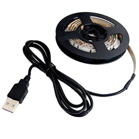 360deal Waterproof Superbright 100cm White SMD Led Strip Light Lamp with USB Cable Port 5v