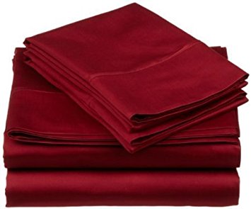 sheetsnthings Full size solid Burgundy 100% Brushed Microfiber Super Soft Luxury Bed Sheet Set - Wrinkle Resistant