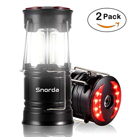 Snorda LED Camping Lantern, 2 Pack Portable Lantern SOS LED Flashlight 4 Modes - Camping Equipment, Real Survival Kit Emergency, Outage, Daily Use Flashlight