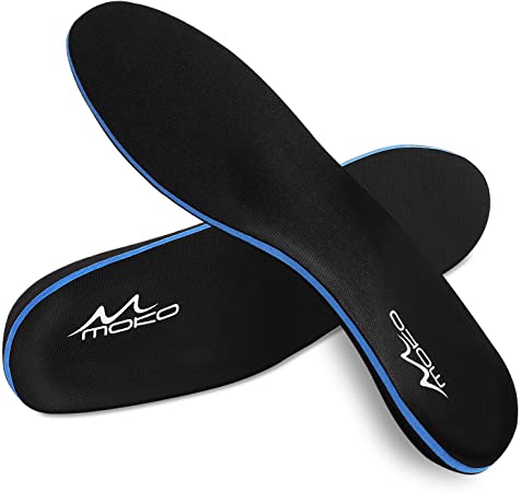 MoKo Plantar Fasciitis Insoles Arch Supports Orthotics Inserts for Men Women, Sports Casual Flat Feet Insoles for Running, Heel Spurs, Foot Pain, High Low Arch - Black