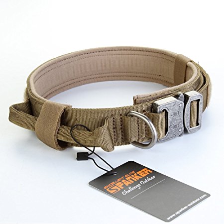 Excellent Elite Spanker Tactical Training Adjustable Dog Collar with Control Handle and Quick Release Metal Buckle