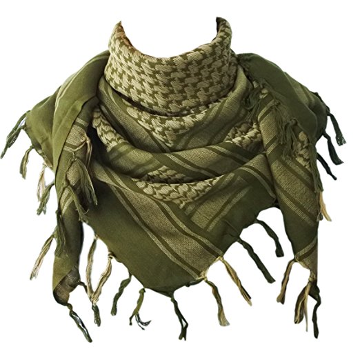 Explore Land 100% Cotton Military Shemagh Tactical Desert Keffiyeh Scarf Wrap