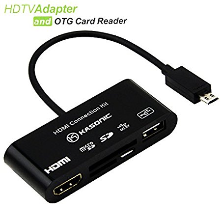 Kasonic Small Multi-functional MHL Hdmi Hdtv Connection Kit As USB OTG SD TF Card Reader for Samsung Galaxy S3 S4 Note2 3