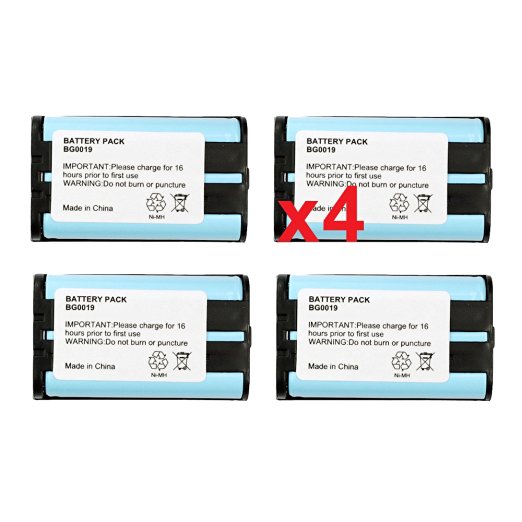 4 Fenzer Rechargeable Cordless Phone Batteries for Panasonic HHR-P104 HHR-P104A Cordless Telephone Battery Replacement Pack