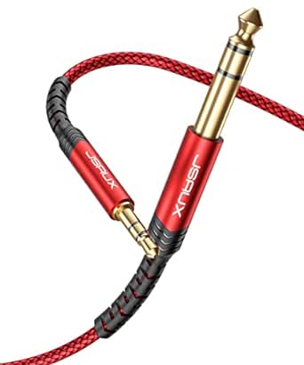 JSAUX® 3.5mm to 6.35mm Stereo Audio Cable(3.9FT), 6.35mm 1/4" Male to 3.5mm 1/8" Male TRS Bidirectional Stereo Audio Cable Jack for Guitar, iPod, Laptop, Home Theater Devices, Speaker and Amplifiers