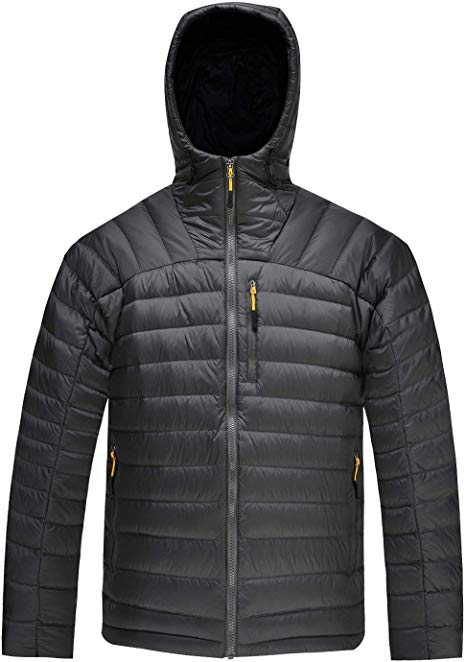 HARD LAND Men’s Packable Down Jacket Hooded Lightweight Winter Puffer Coat Outerwear