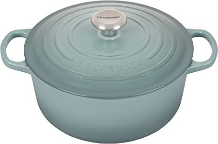 Le Creuset Enameled Cast Iron Signature Round Dutch Oven with Lid, 5.5 Quart, Sea Salt