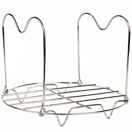 Steamer Rack Trivet with Handles for Instant Pot 6 & 8 qt Accessories - Great for Lifting out Springform Pan / Cheesecake Pan